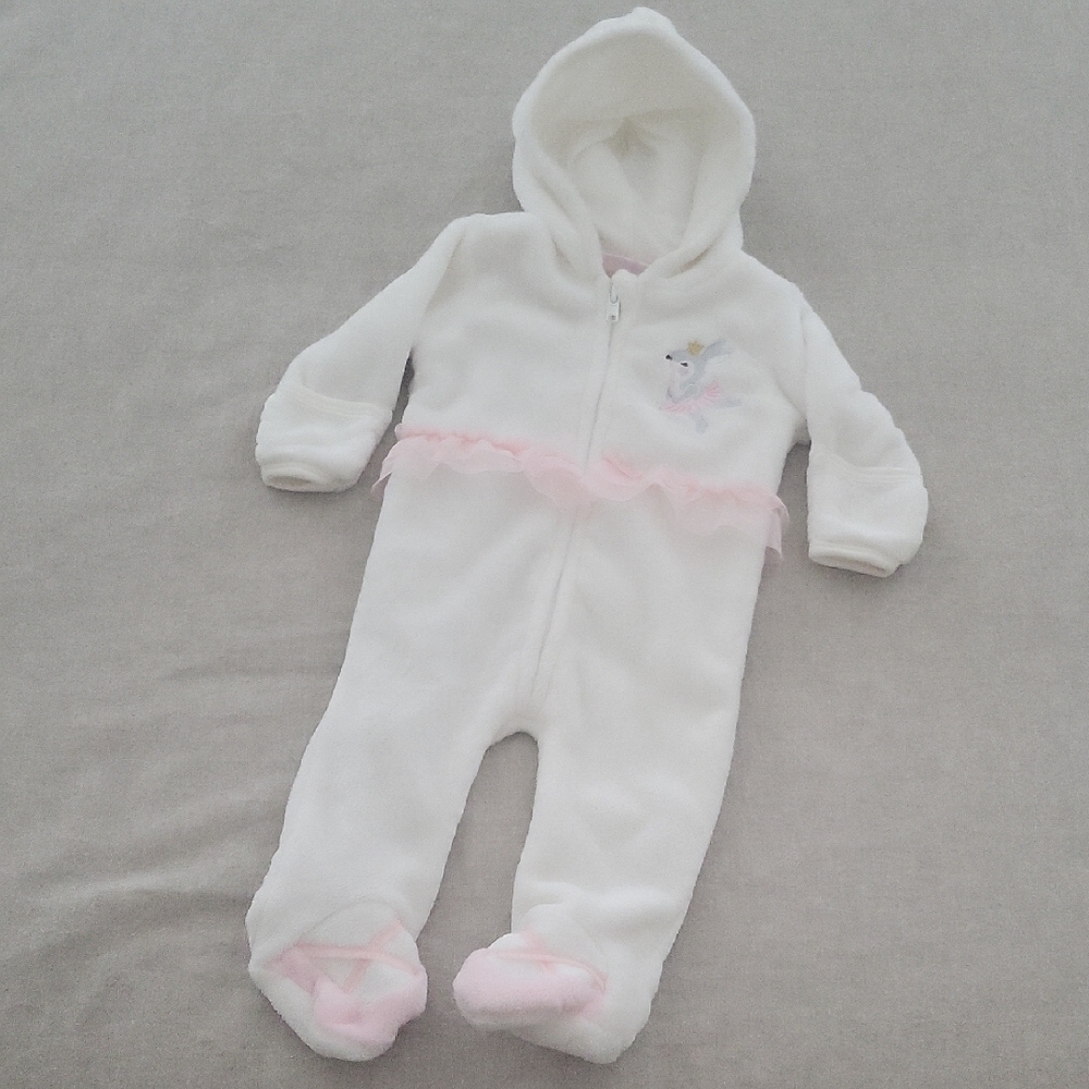 Penelope Mack White and Pink Footie One Piece